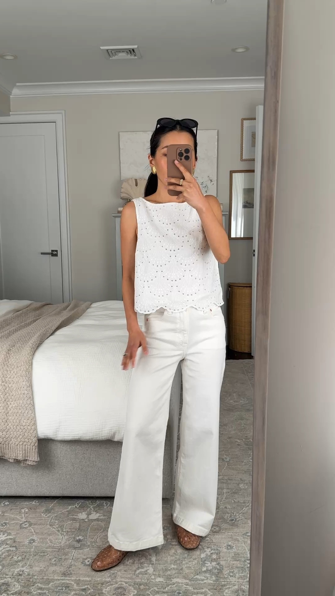 Sizing info below!
This is a great wide leg jean (lots of colors) if you're petite around 5 feet ish and want a full length jean.

-I am in the 24 REGULAR ankle, not petite, in order to have a full length look. Waist runs a tad roomy but not enough for me to size down. 

-Top is XXS REGULAR (not petite, which was pretty short)

-Comfy jelly flats size 5 (size down if you're a half size)

white jeans, petite spring outfit, good mom jeans 

 

#LTKmomlife #LTKPetite