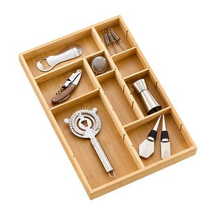 Lipper Adjustable Bamboo Drawer Organizer | The Container Store