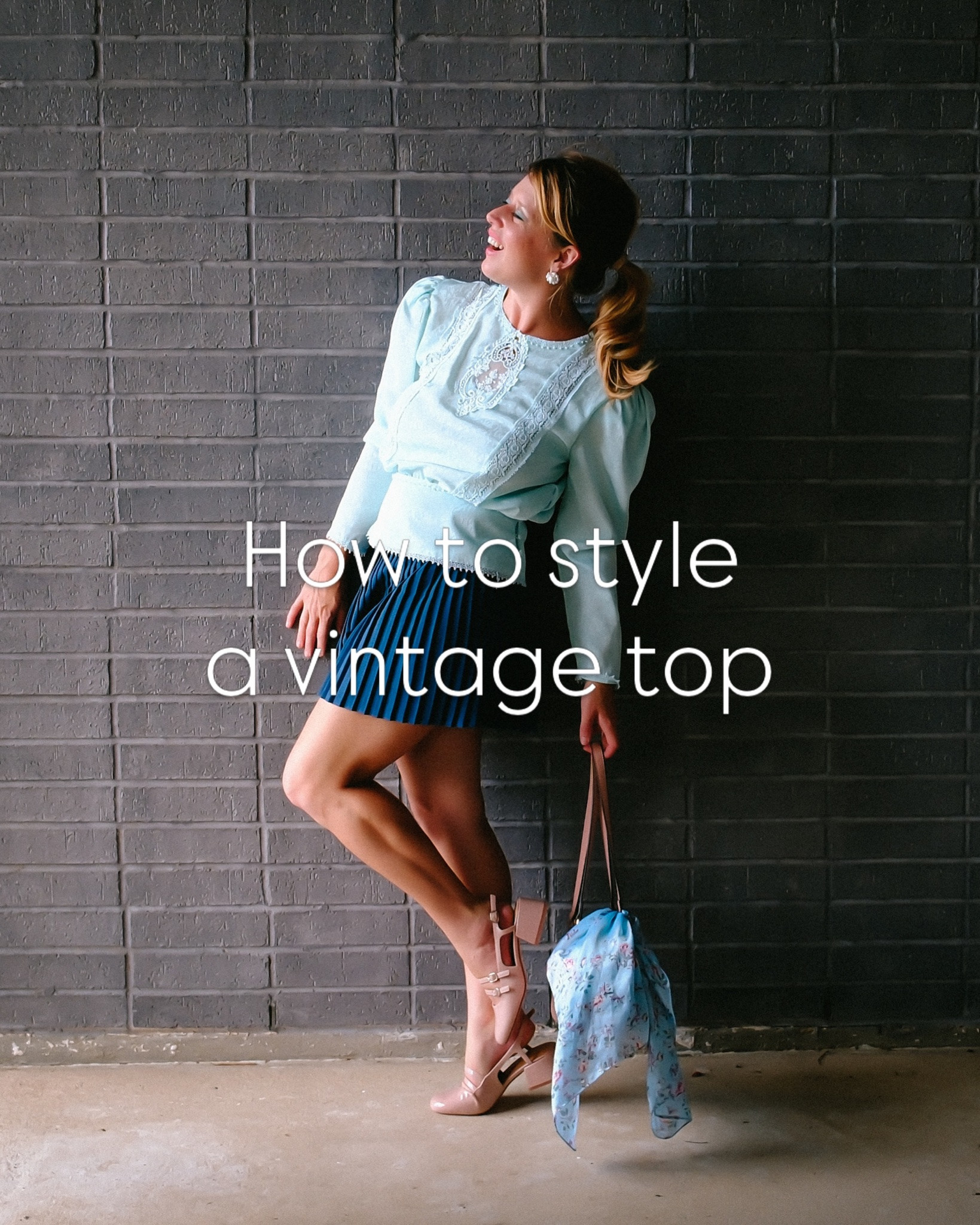 Found this little blue beauty at @the_vintage_circle and here’s how I decided to style it. Do you like my hair up or half down with it? 

Comment VINTAGE and I’ll send you details 🩵🩵🩵

#vintagevibes #fallstyle #faithandfashion #styletips #oldsoul