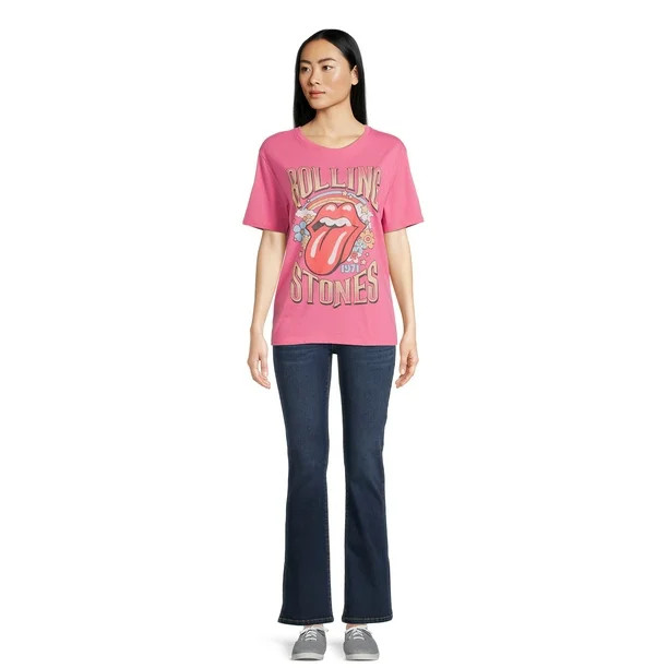 Time and Tru Women's Short Sleeve Band Graphic Tee | Walmart (US)