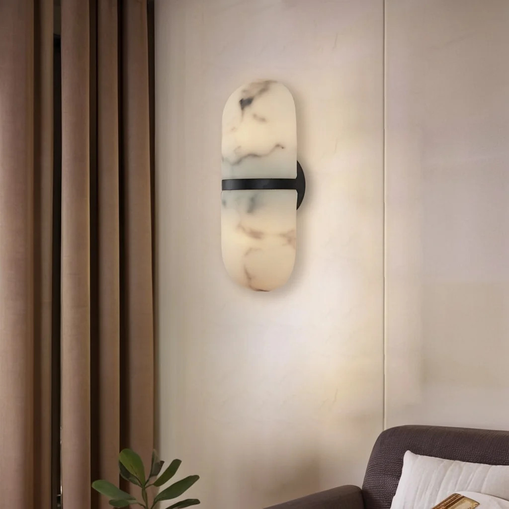 Alabaster Pill Shaped Metal Sconce , Wall Lamps for Bedroom , Bathroom Sconce | Walmart (US)