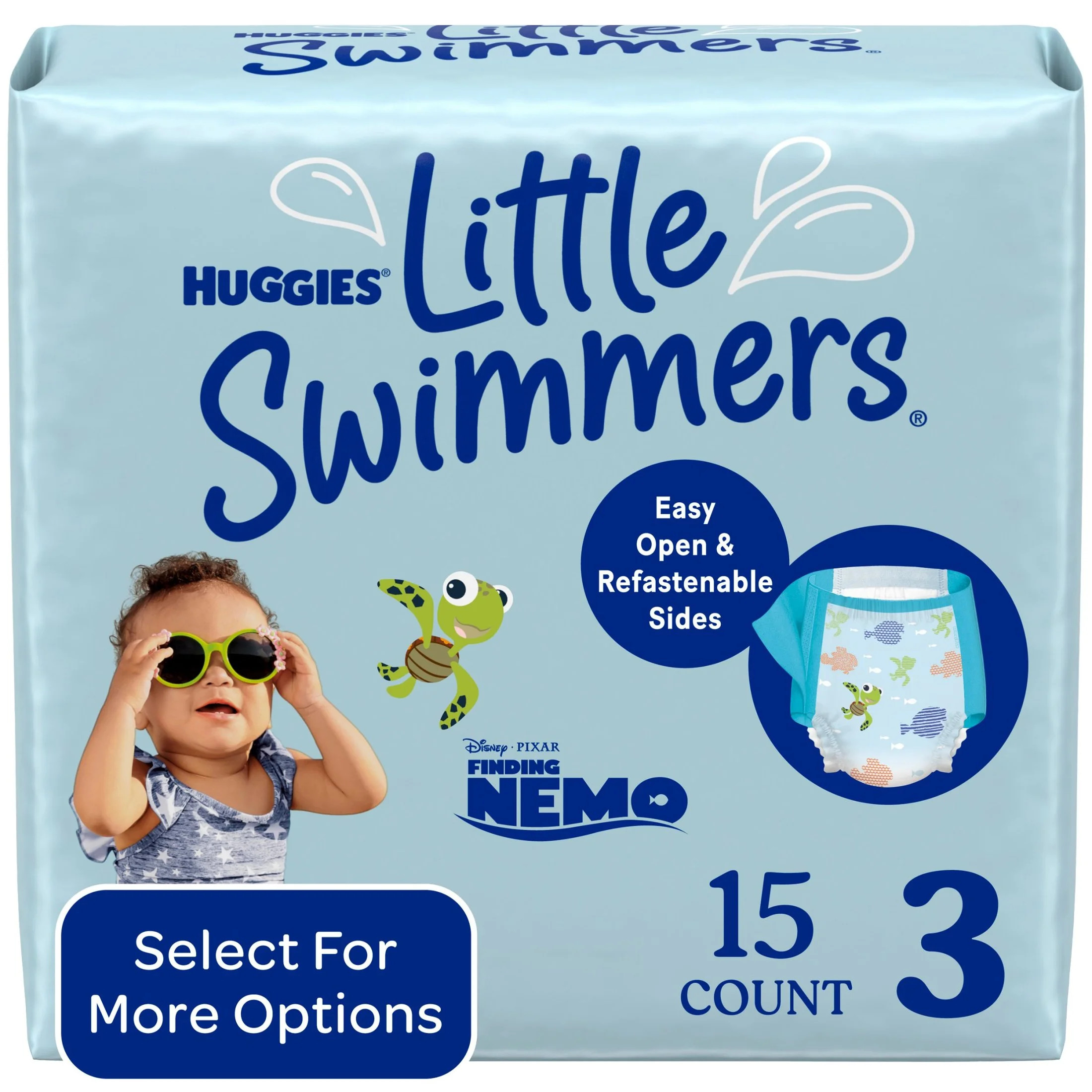 Huggies Little Swimmers Disposable Swim Diapers, Size 3 (16-26 lbs), 15 Ct (Select for More) | Walmart (US)