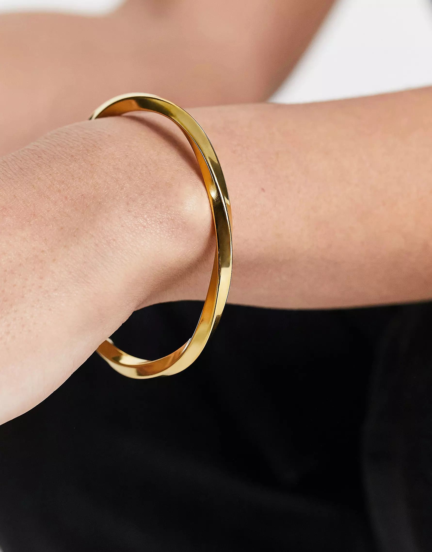 Lost Souls stainless steel molten bangle in gold | ASOS (Global)