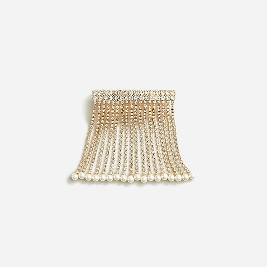 Rhinestone-and-pearl hair barrette | J. Crew US