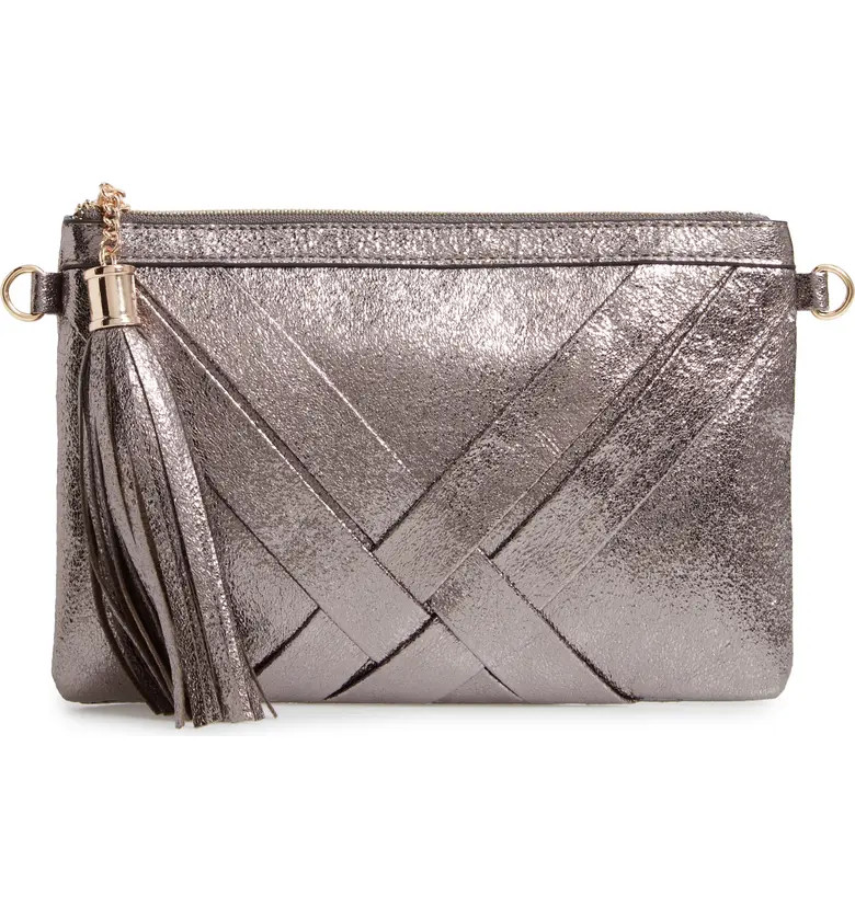 Metallic Woven Faux Leather Shoulder Bag | Nordstrom
