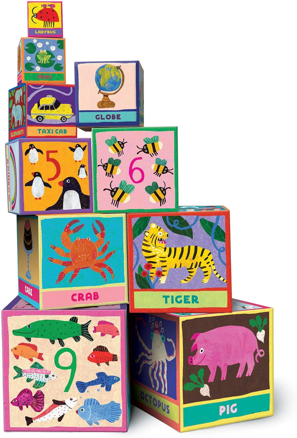 eeBoo's First Words Tot Tower Stacking Blocks for Toddlers, Multicolor, 1 ea | Amazon (US)