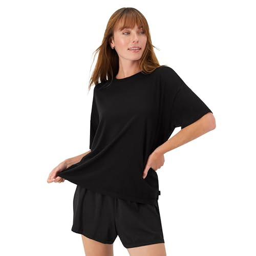 Hanes Women's Originals Supersoft Boxy T-Shirt & Sleep Shorts Set, Comfywear Lounge/Sleepwear | Amazon (US)