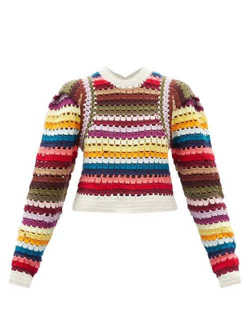 Sea - Ziggy Striped Crotchet Sweater - Womens - Multi | Matches (US)