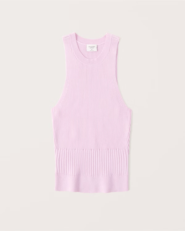 Women's Rib Mix High-Neck Tank | Women's Tops | Abercrombie.com | Abercrombie & Fitch (US)