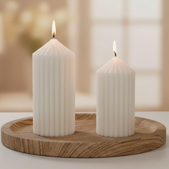 Vela Plissada Aromática Decoração Enfeite de Mesa Branca Perfumada (12cm, Oceano) | Amazon (BR)