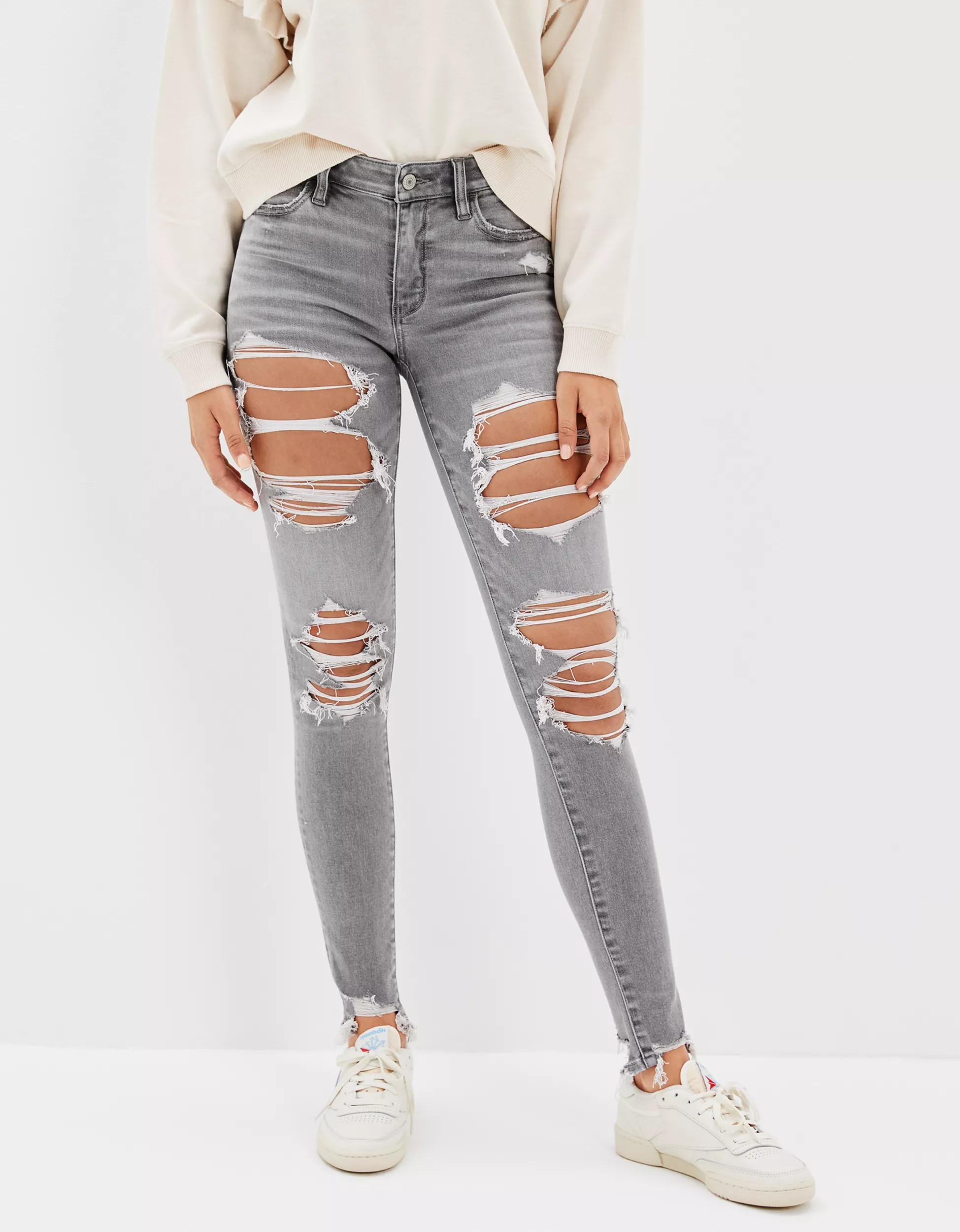 AE Ne(x)t Level Ripped Low-Rise Jegging | American Eagle Outfitters (US & CA)