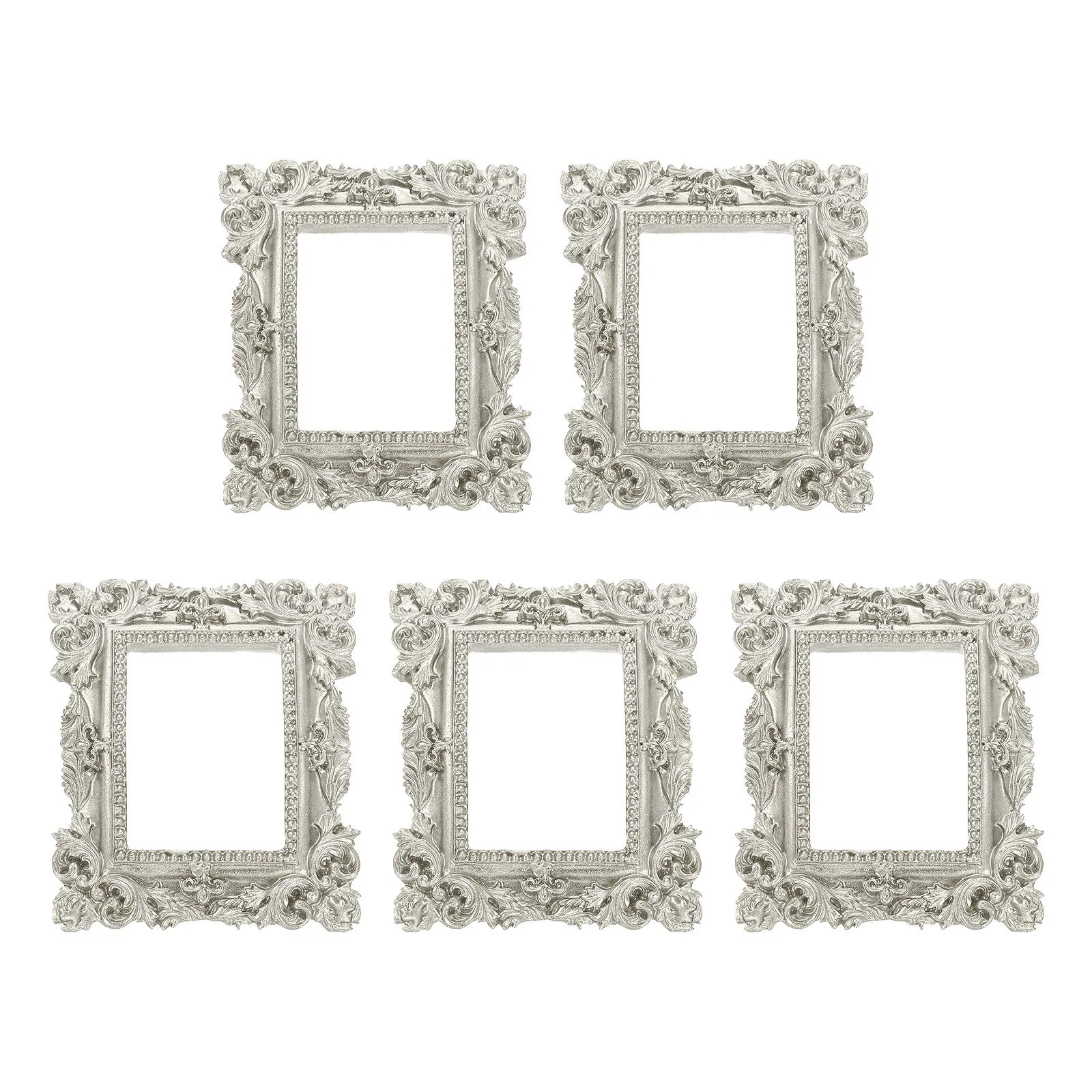Unique Bargains 5pcs Vintage Resin Picture Frames 2.3inch x 1.6inch Mini Picture Frames Wall Hanging Frames Display Frame Photo Holder for Home Wall | Lowe's