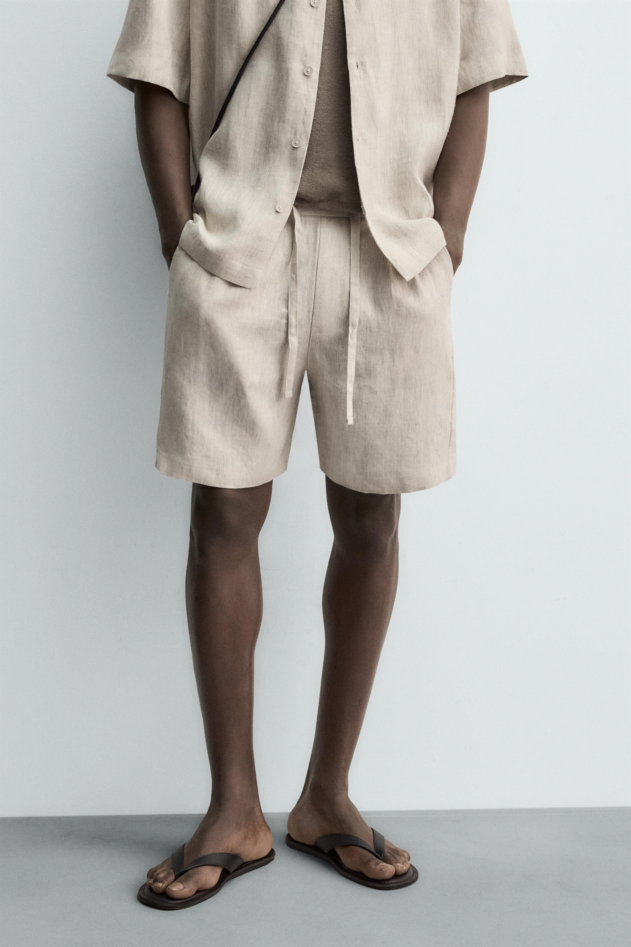 100% LINEN RELAXED FIT SHORTS | Zara Canada