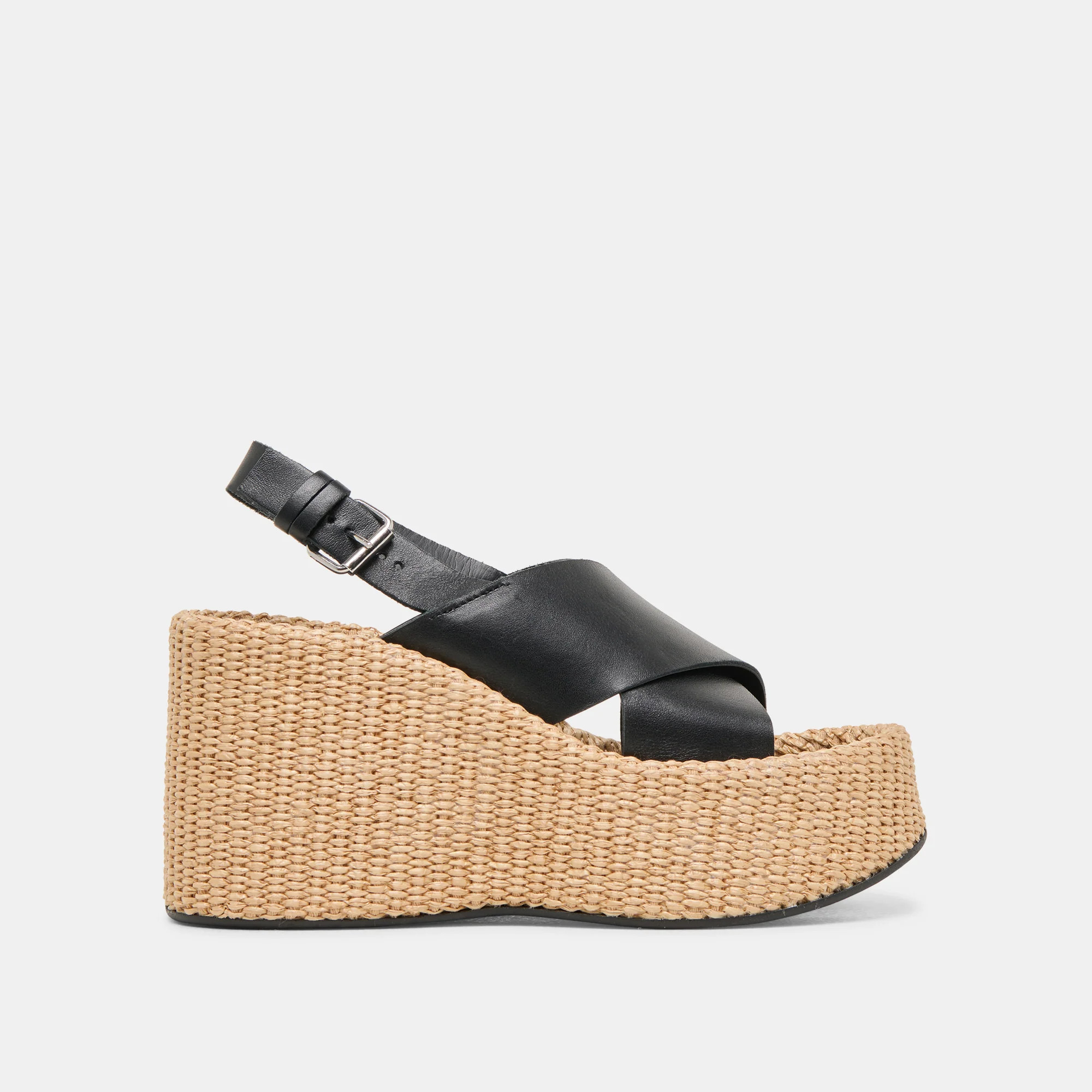 SKYLAR WEDGES BLACK LEATHER | DolceVita.com