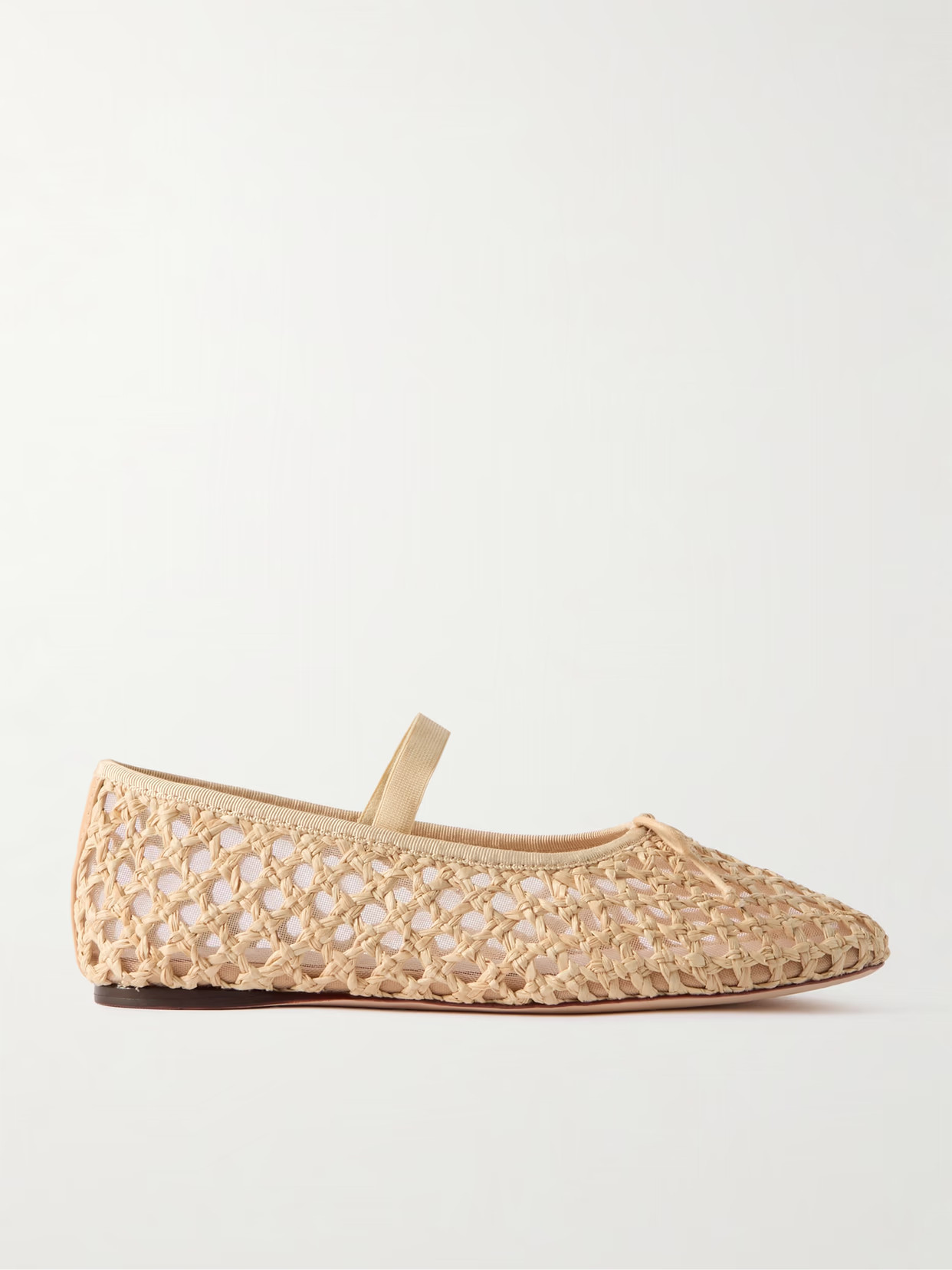 Loeffler Randall - Leonie Woven Raffia Ballet Flats - Neutrals | NET-A-PORTER (US)