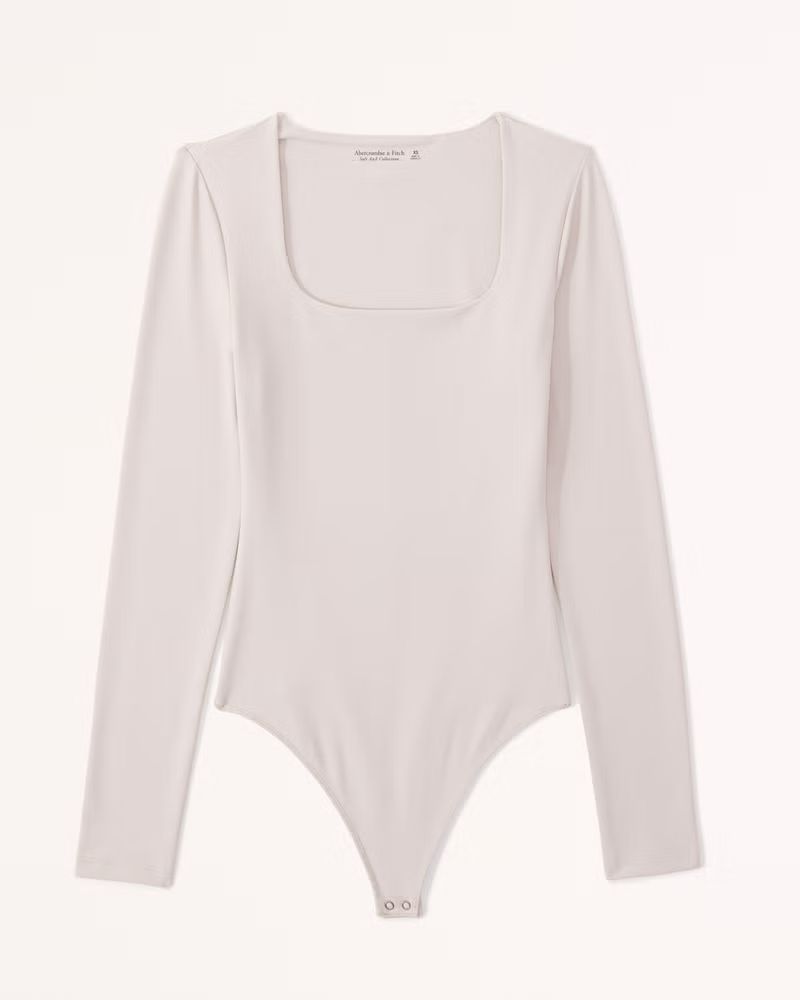 Long-Sleeve Seamless Fabric Soft Squareneck Bodysuit | Abercrombie & Fitch (US)