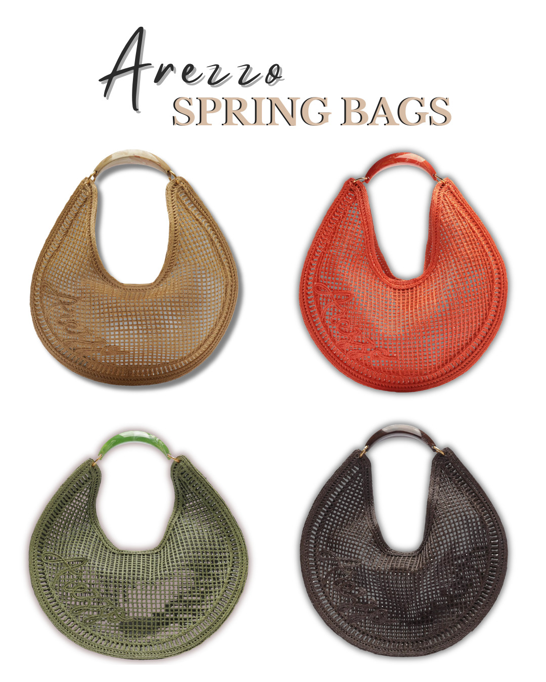 Loving these Arezzo spring bags 🤍🌸

They come in four gorgeous colors and honestly… it’s so hard to pick just one!
#LTKFIND  

 #LTKSeasonal