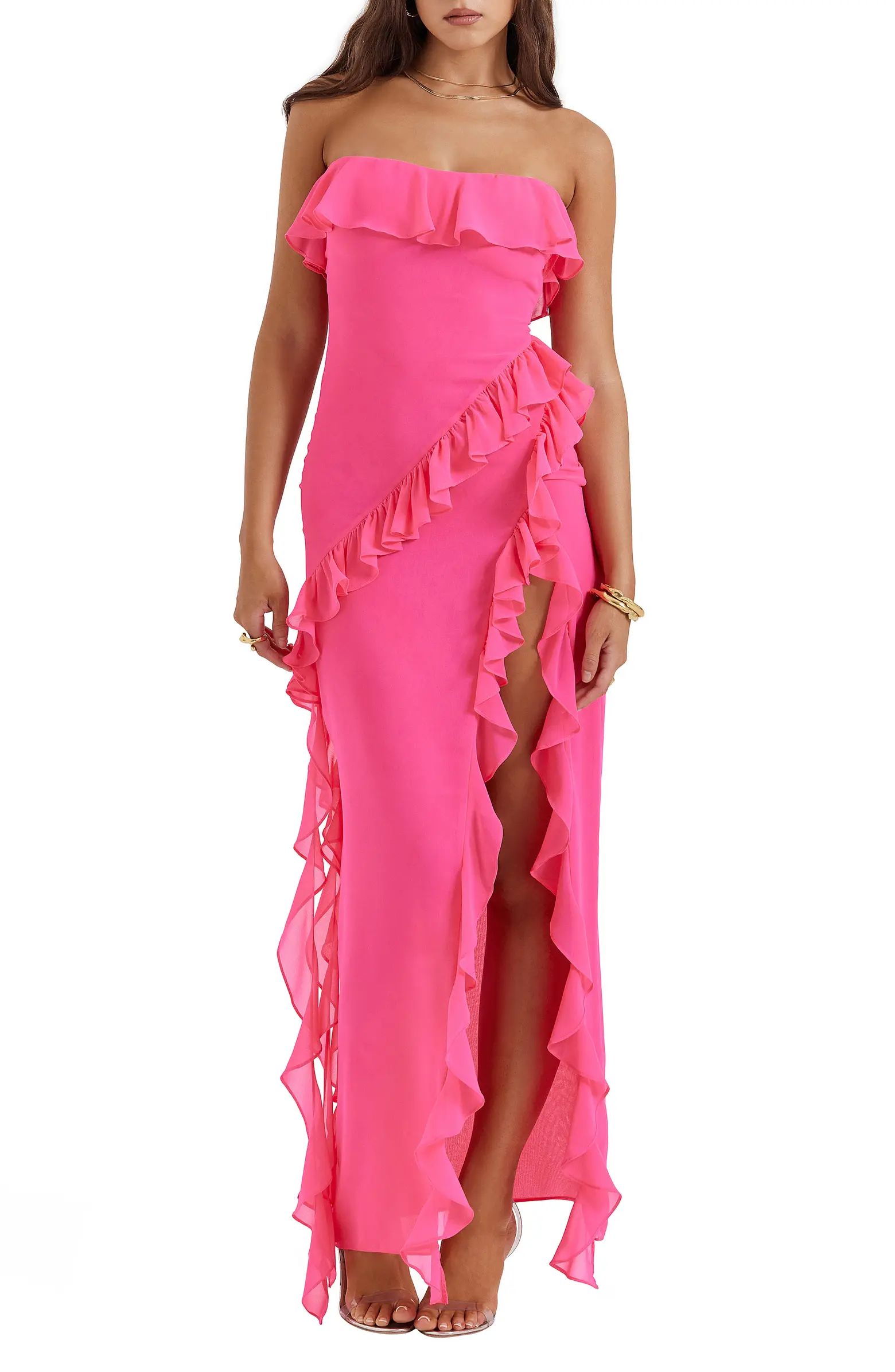 Sarina Ruffle Strapless Maxi Dress | Nordstrom