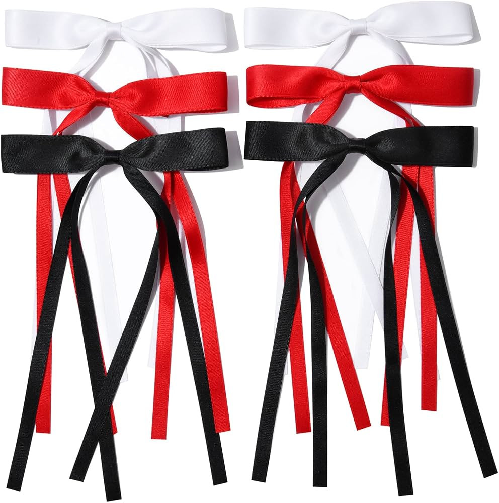 6PCS Hair Bows for Women Hair Clip Hair Tassel Hair Ribbon Ponytail Holder Accessories Slides Met... | Amazon (US)