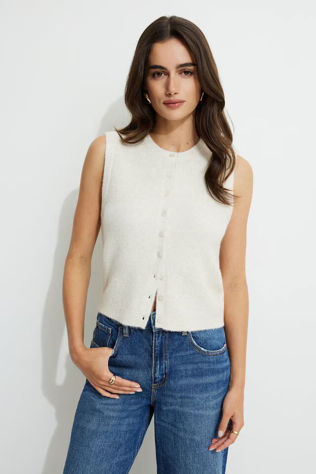 Heavenlyarn™ Crewneck Vest | Dynamite Clothing