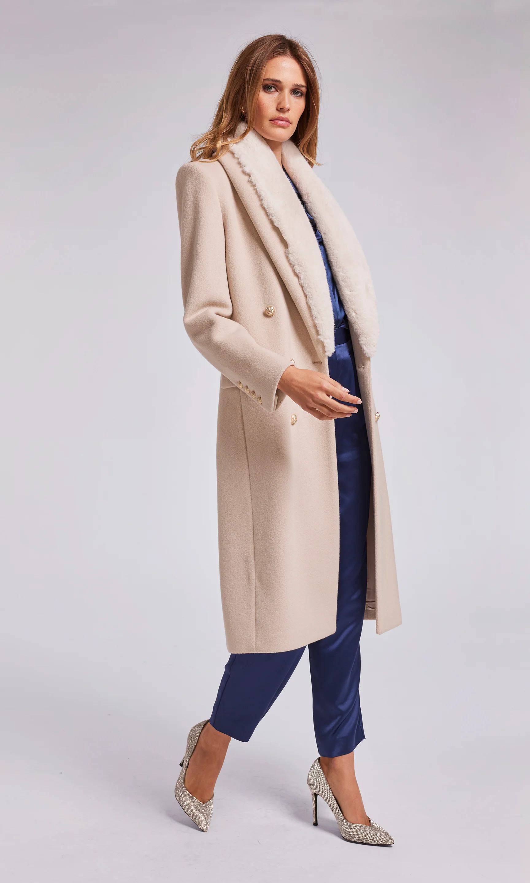 Blakely Faux Fur Combo Wool Coat | Generation Love