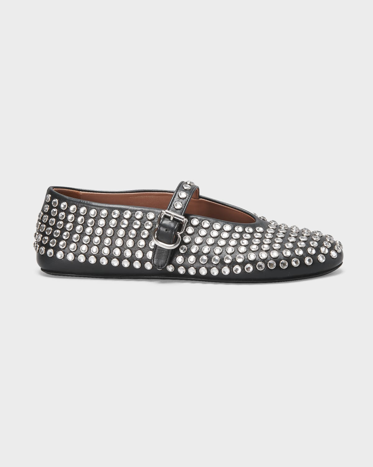 Leather Mary Jane Flats With Allover Studs | Neiman Marcus