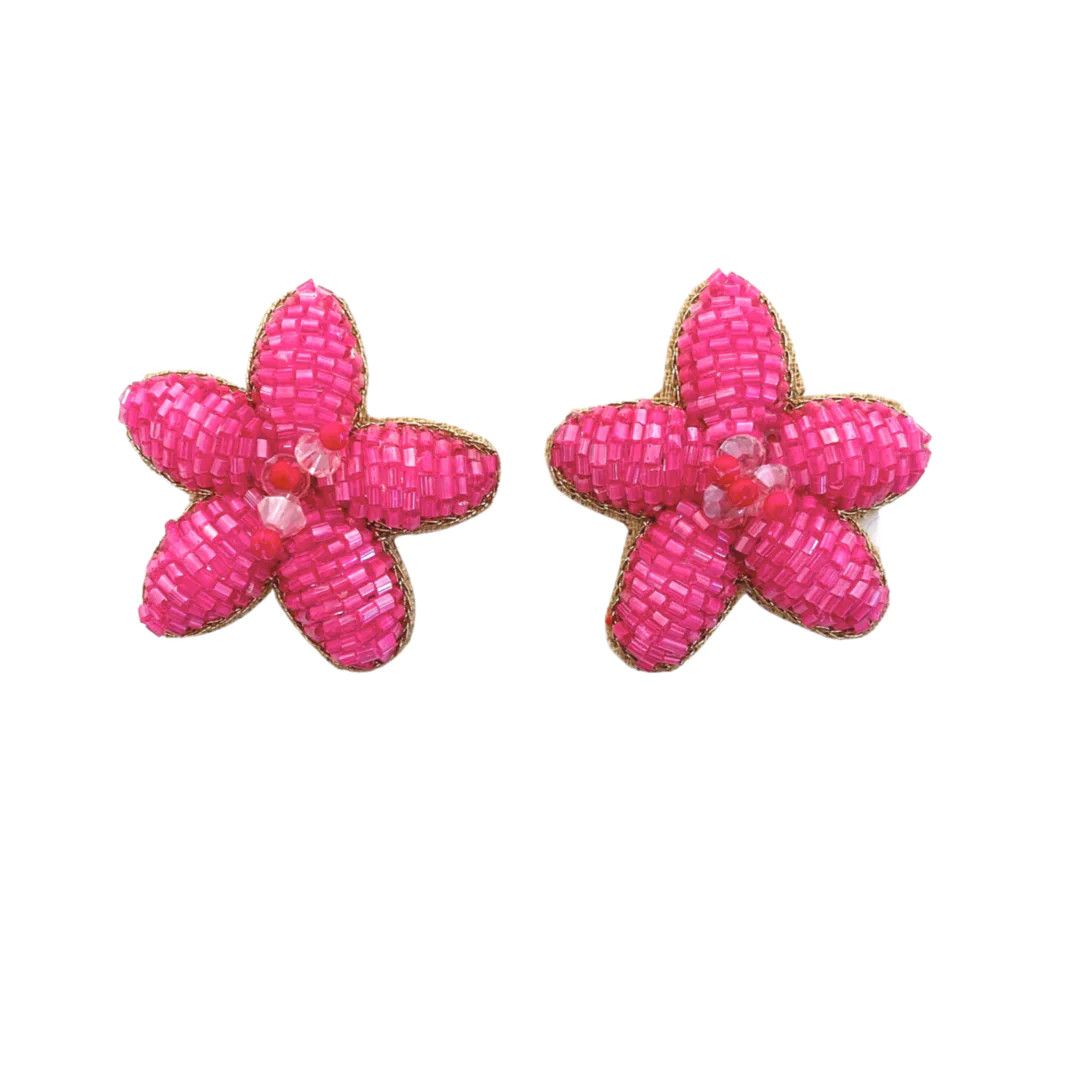 Hot Pink Flower Earrings | Beth Ladd Collections