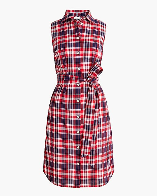 Sleeveless belted shirt dress | J.Crew Factory