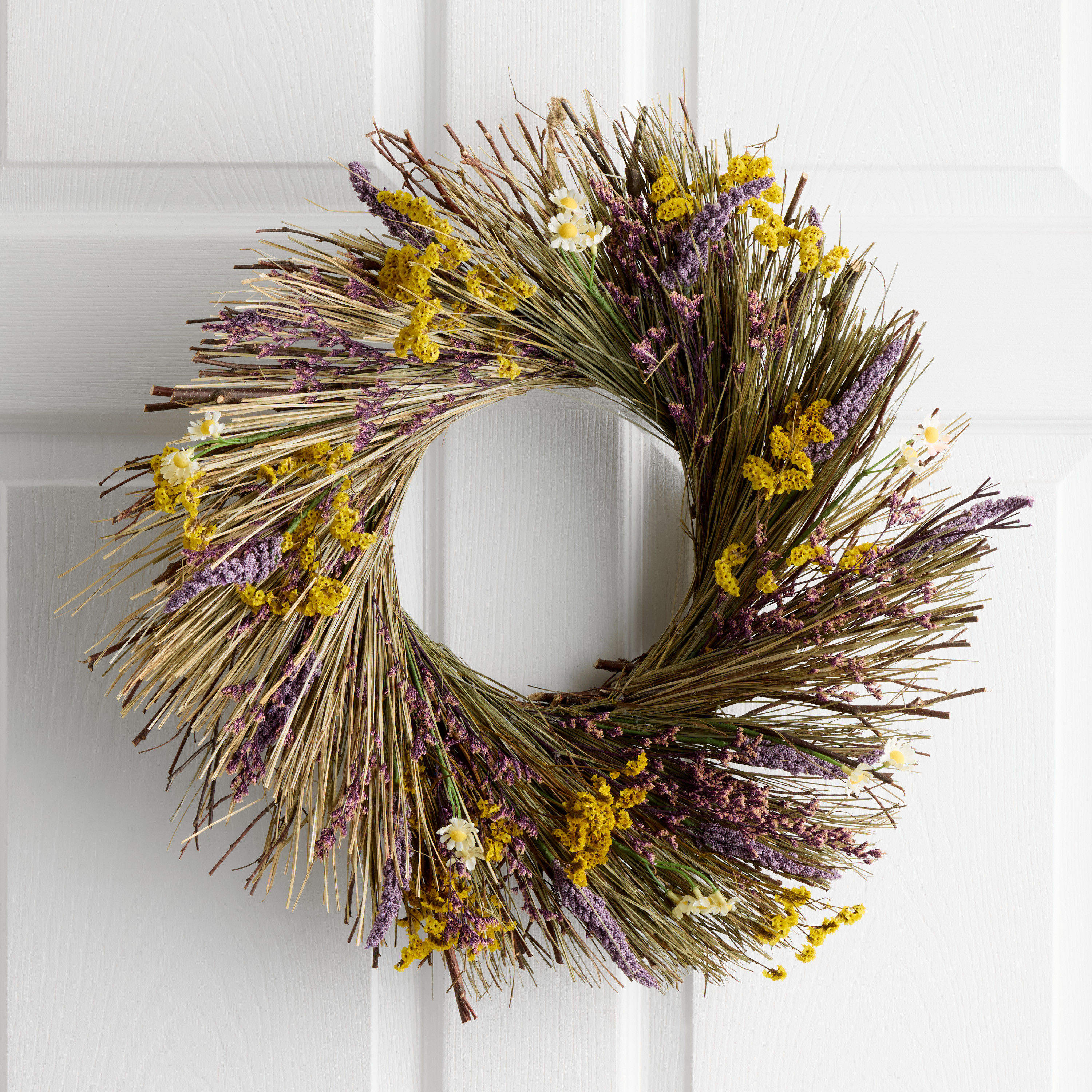 Faux Lavender and Wildflower Straw Wreath | World Market
