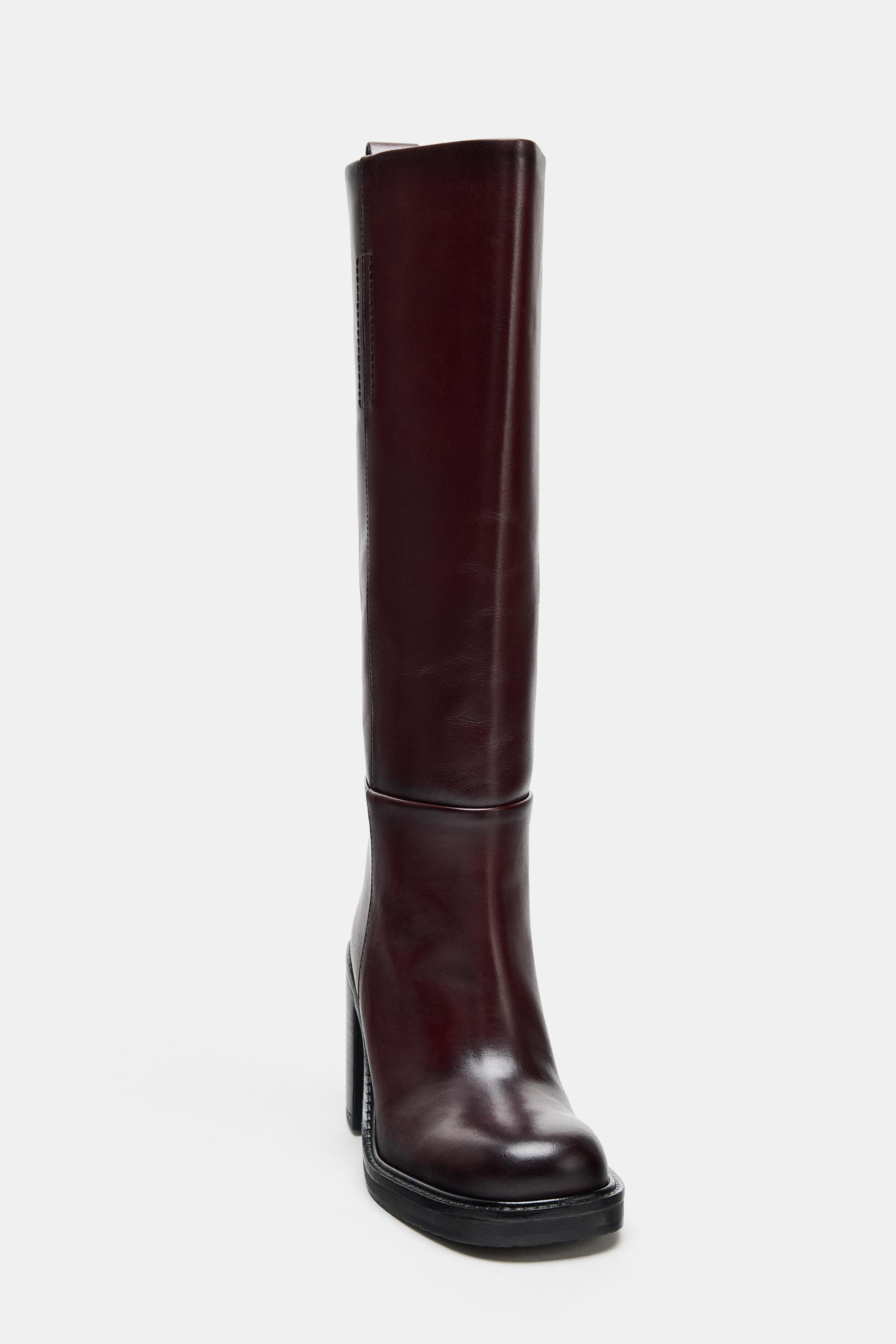 LEDERSTIEFEL MIT BLOCKABSATZ | Zara DE