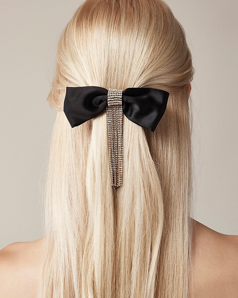 Satin and rhinestone hair bow | J. Crew US