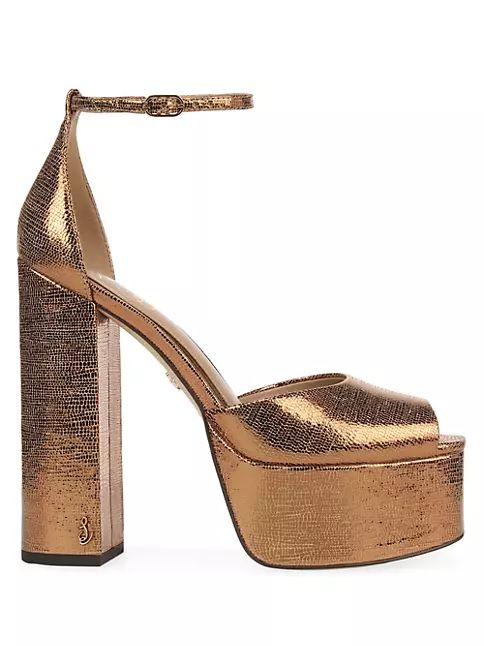 Kori 115MM Metallic Leather Platform Sandals | Saks Fifth Avenue