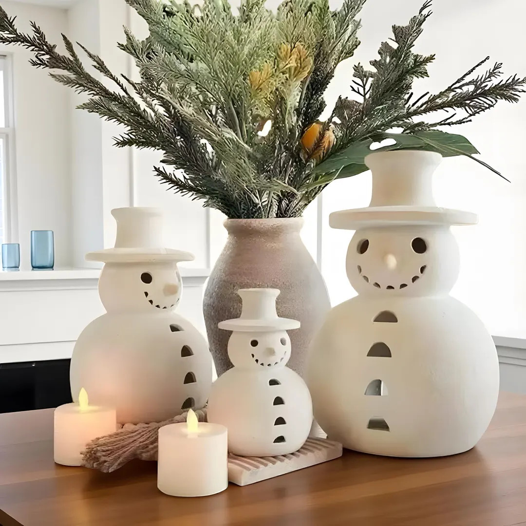 Hand-crafted Terracotta Snowman Ornament – Festive Holiday Home Décor & Unique Christmas Gift... | Etsy (US)