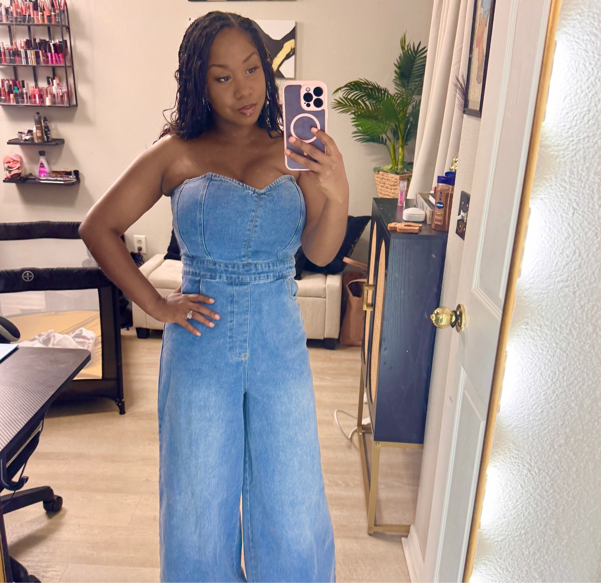 Denim jumpsuit

#LTKPetite #LTKootd #LTKgrwm