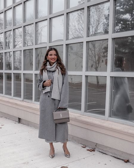 Holiday outfit ideas from GAP. Satin high neck midi dress in storm cloud grey. Wool wrap coat in charcoal grey. CashSoft scarf in heather grey.

I’m wearing an M in the dress and S in the coat.

There’s currently 40% off on site!

[ad] #gapcanada #howyouweargap

#LTKsalealert #LTKCyberWeek #LTKstyletip