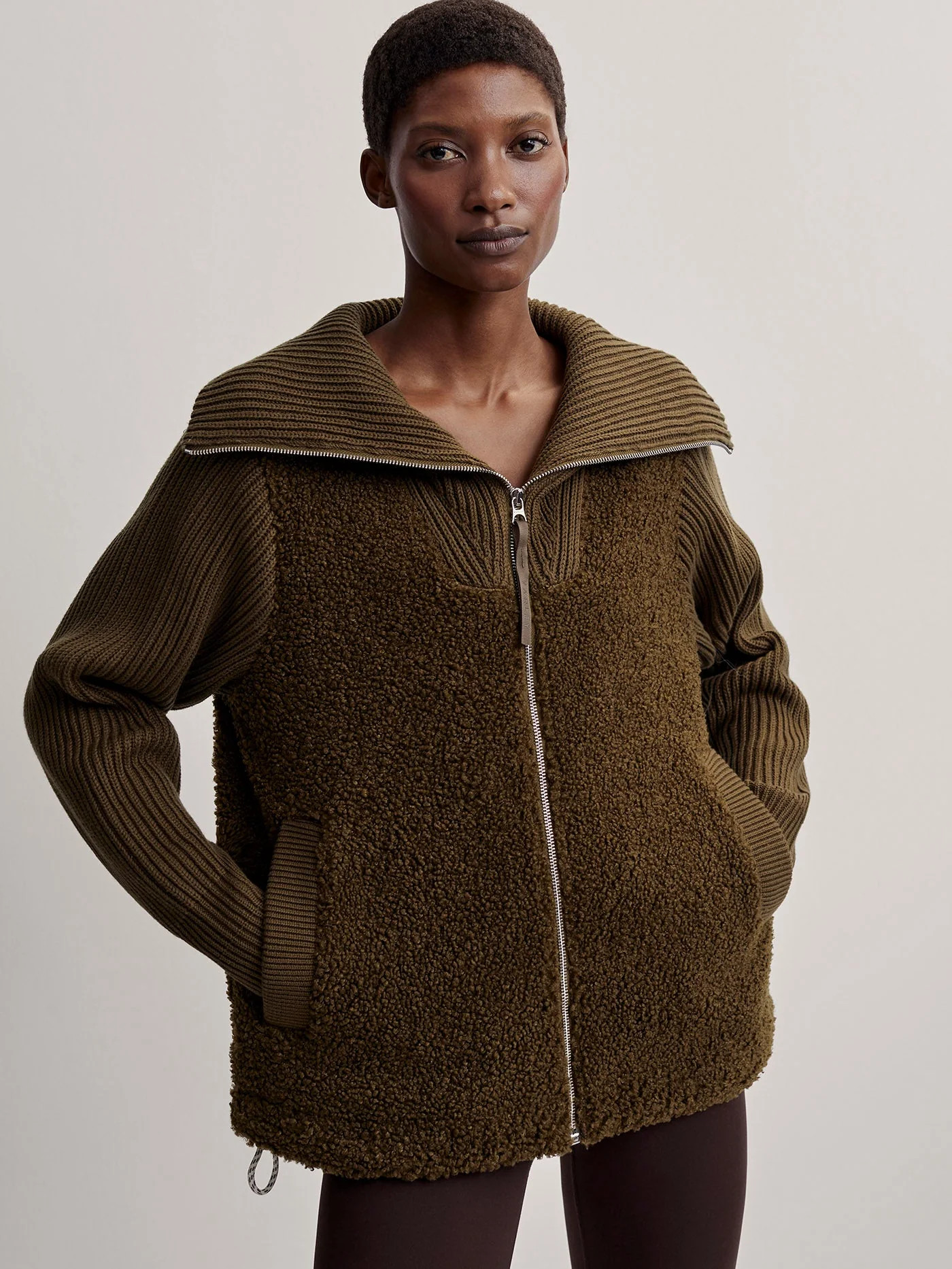 Ardley Zip Through Knit Jacket5 ReviewsChunky Cotton Knit and Boucle Sherpa combine to create the... | Varley USA