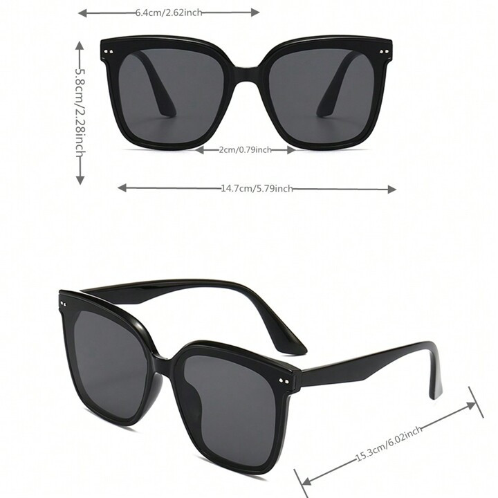 1pc Pc Sunglasses Women Men Ins Style Uv Protection Fashionable Large Frame For Wide Faces, Summe... | SHEIN