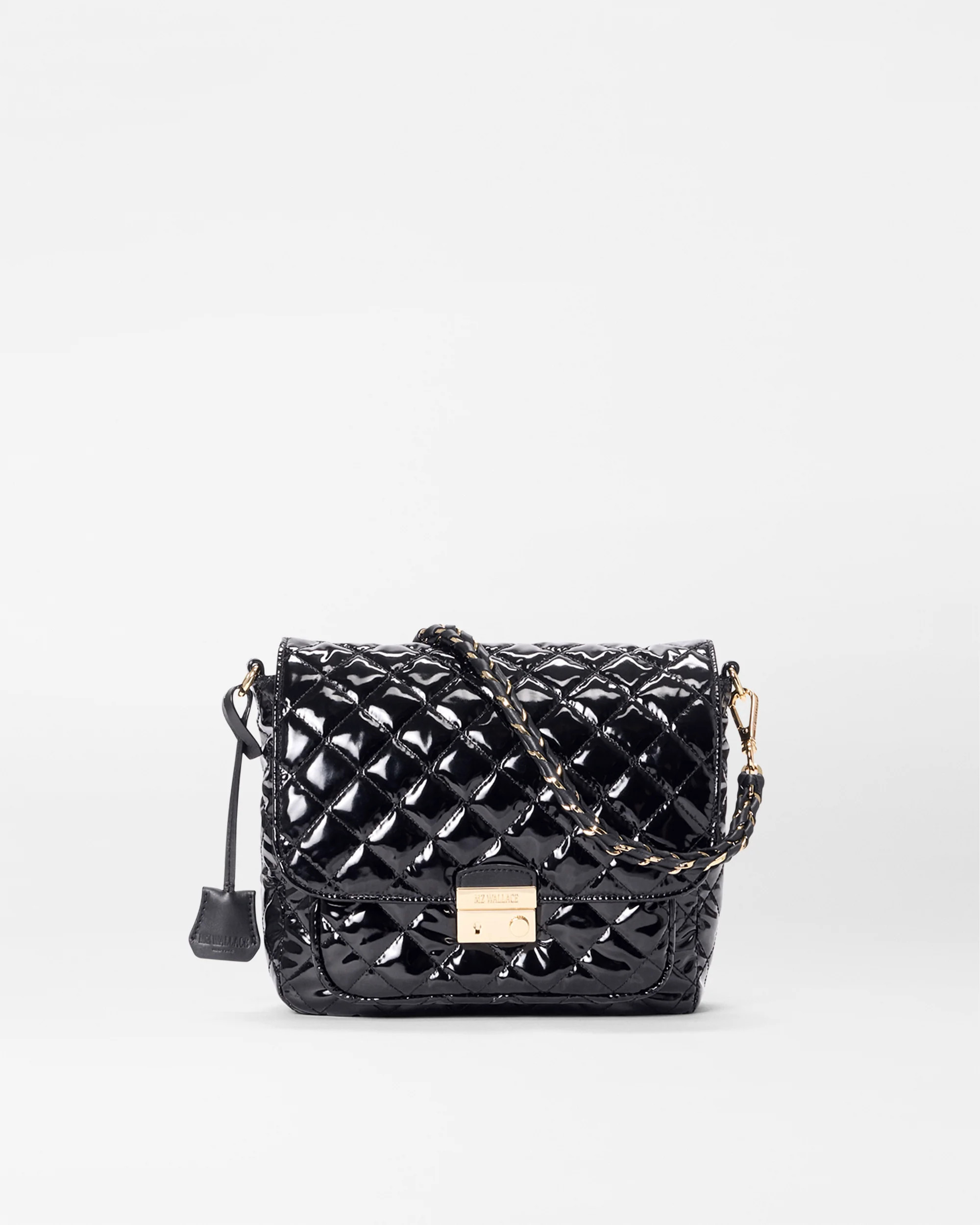 Black Lacquer Medium Crosby Lock Crossbody | MZ Wallace