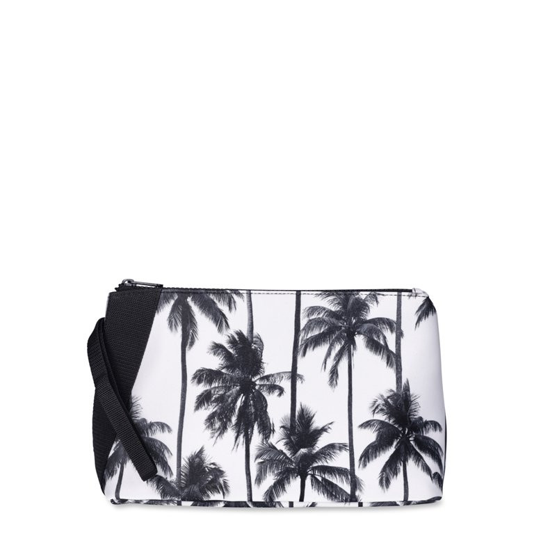 No Boundaries Women’s Triangle Beach Pouch, Black/White Palm Tree | Walmart (US)