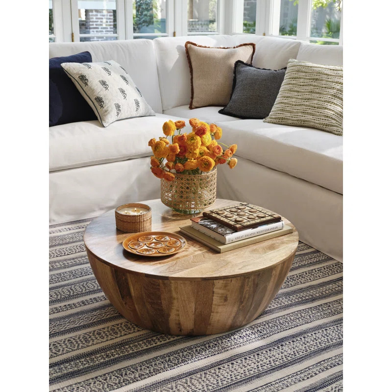 Vivenne Mango Wood Drum Coffee Table | Wayfair North America