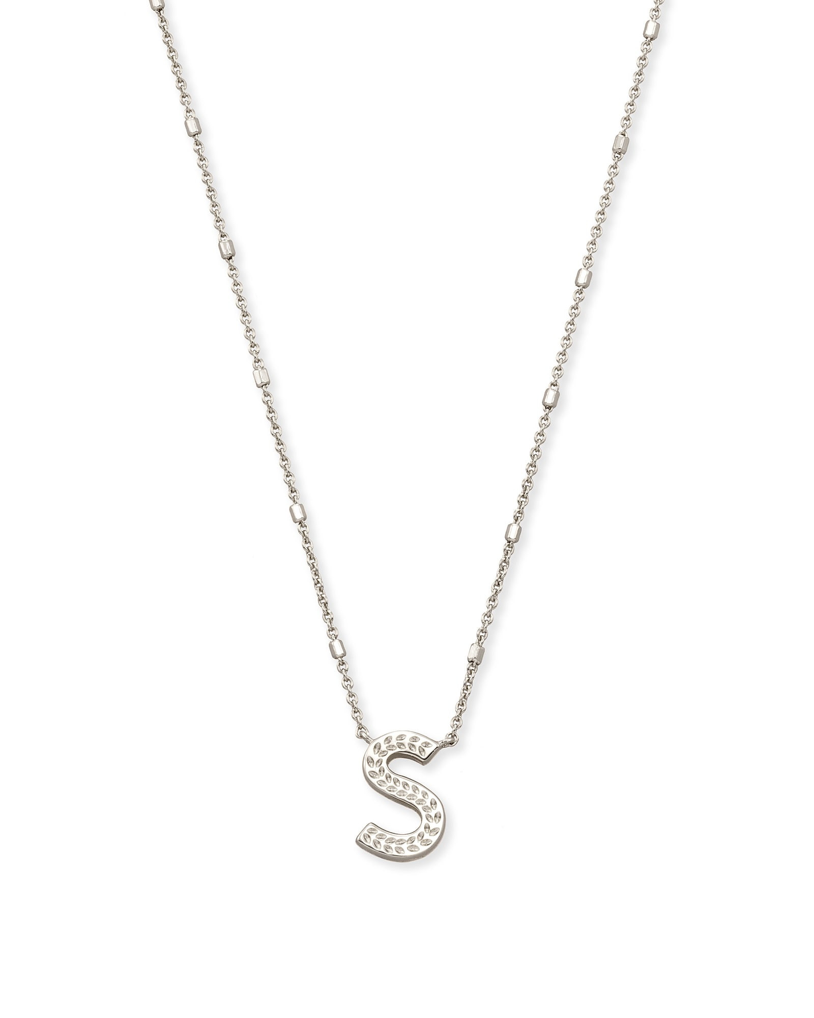 Kendra Scott Letter S Pendant Necklace in Silver | Metal | Kendra Scott