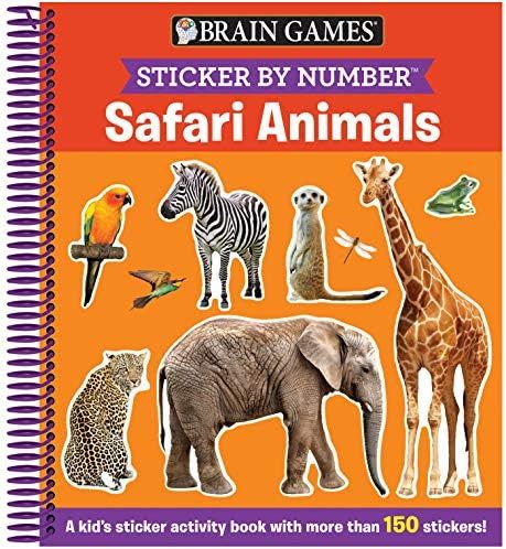Brain Games - Sticker by Number: Safari Animals (Ages 3 to 6): A Kid's Sticker Activity Book With Mo | Amazon (US)