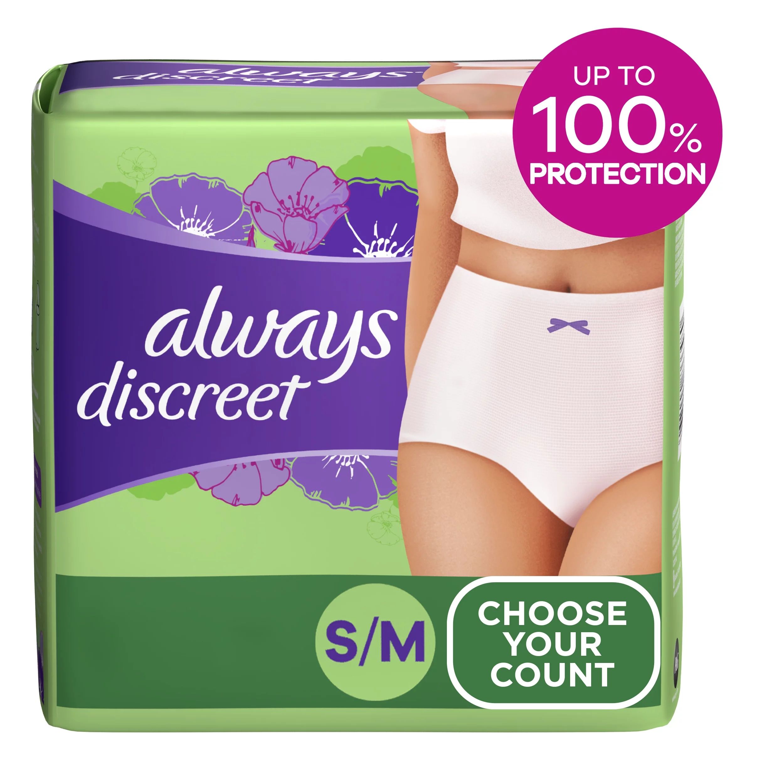 Always Discreet Adult Incontinence Underwear for Women, S/m, 19 CT | Walmart (US)