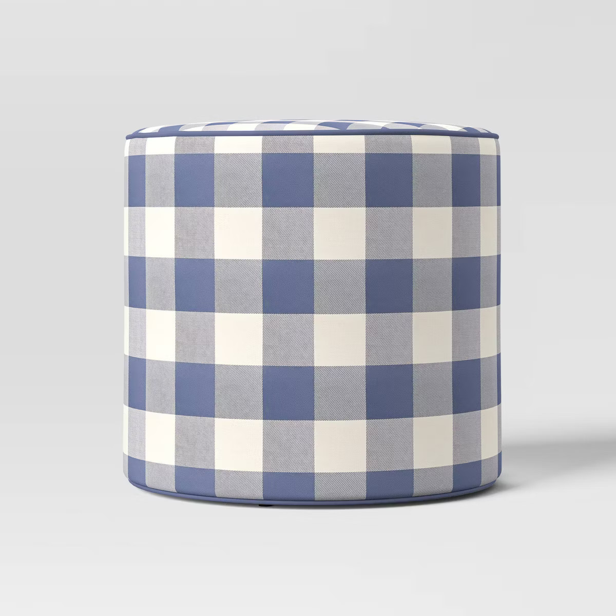 20"x18" Plaid Round Outdoor Patio Poufs Blue - Threshold™ designed with Studio McGee | Target