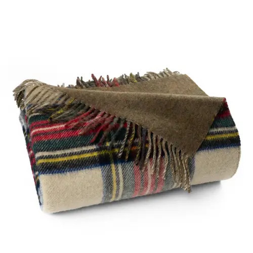 Prince of Scots Double Merino Wool Reversible Throw in Antique Dress Stewart at Nordstrom | Nordstrom