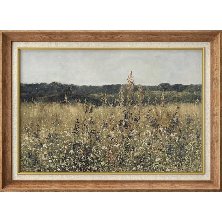 IDEA4WALL Premium Frame Wall Art Rustic Wildflower Country Landscape Print Nature Wilderness Illu... | Walmart (US)
