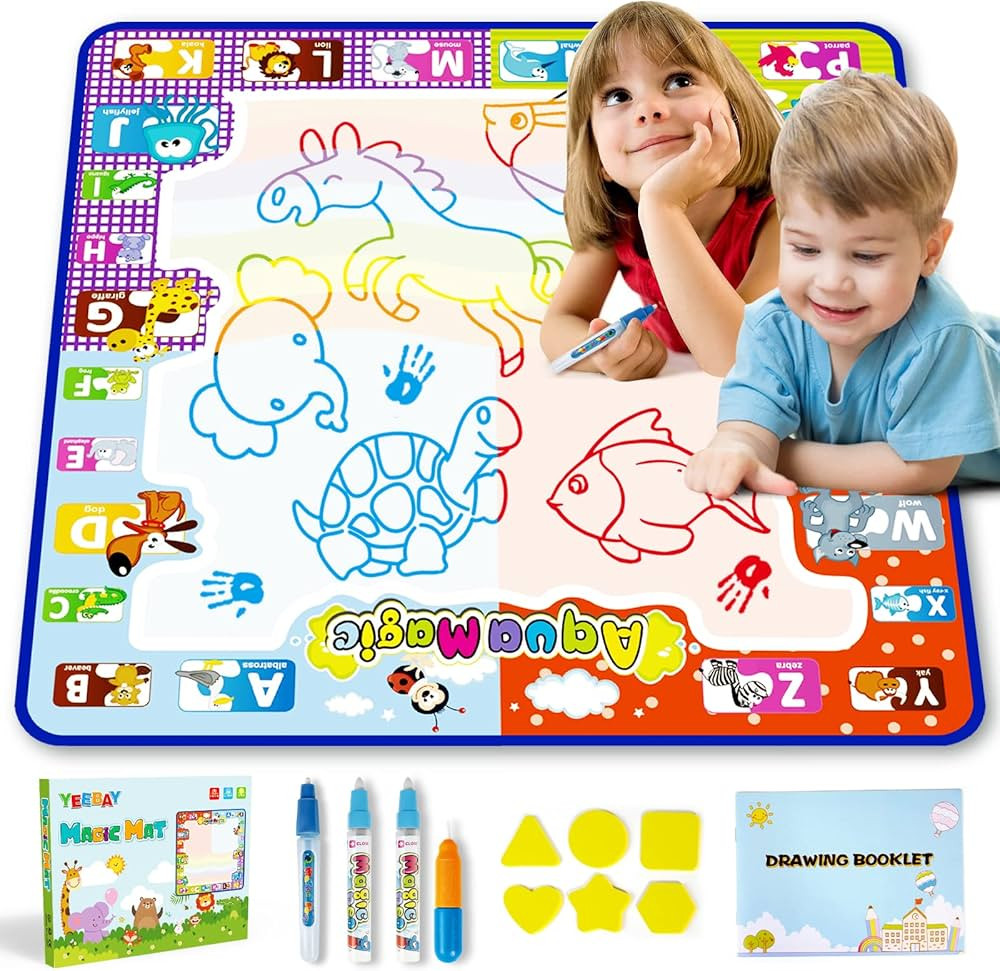 YEEBAY Water Doodle Mat,Learing Toys for 2,3,4 Year Old Girls/Boys - Mess Free Painting Writing D... | Amazon (US)