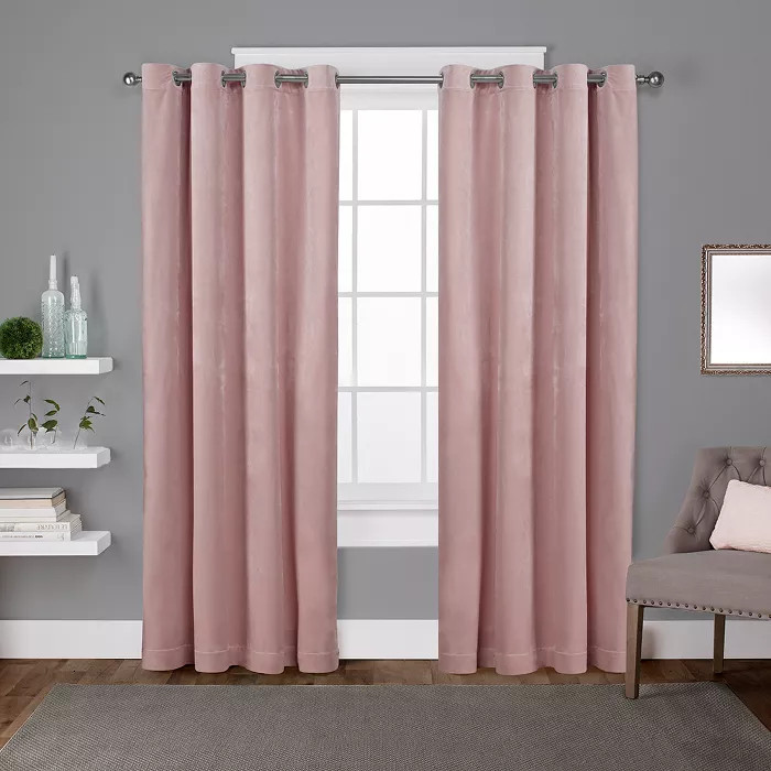 Exclusive Home Velvet Heavyweight Grommet Top Window Curtain Panel Pair | Target