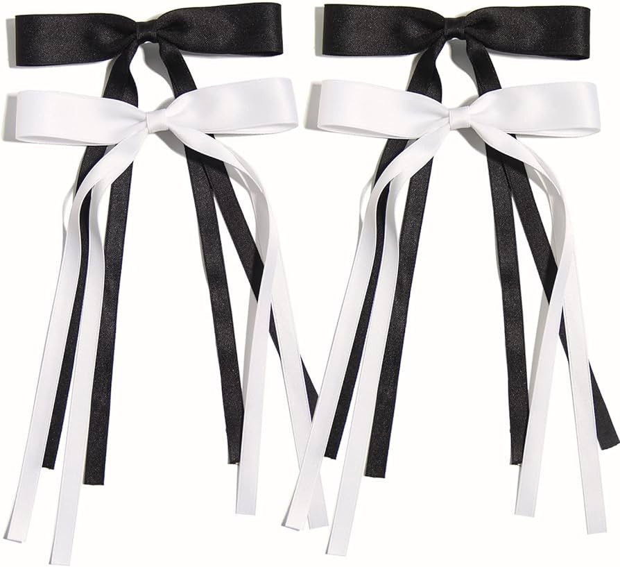 4pcs Hair Clips for Women Tassel Ribbon Bowknot Hair Clips with Long Tail, Women Hair Clip for Gi... | Amazon (US)