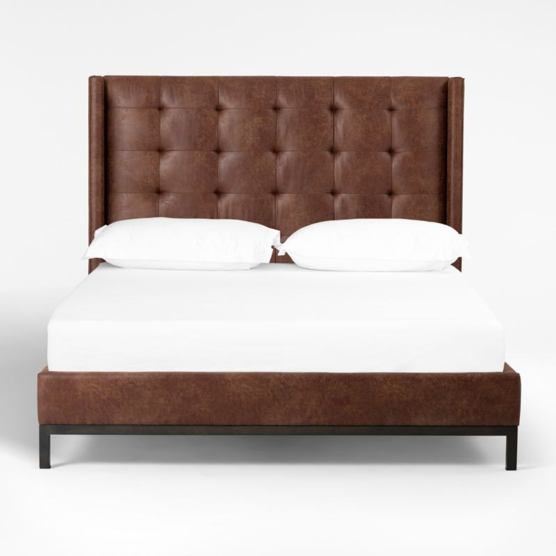 Maxwell Queen Tobacco 55" Bed + Reviews | Crate & Barrel | Crate & Barrel